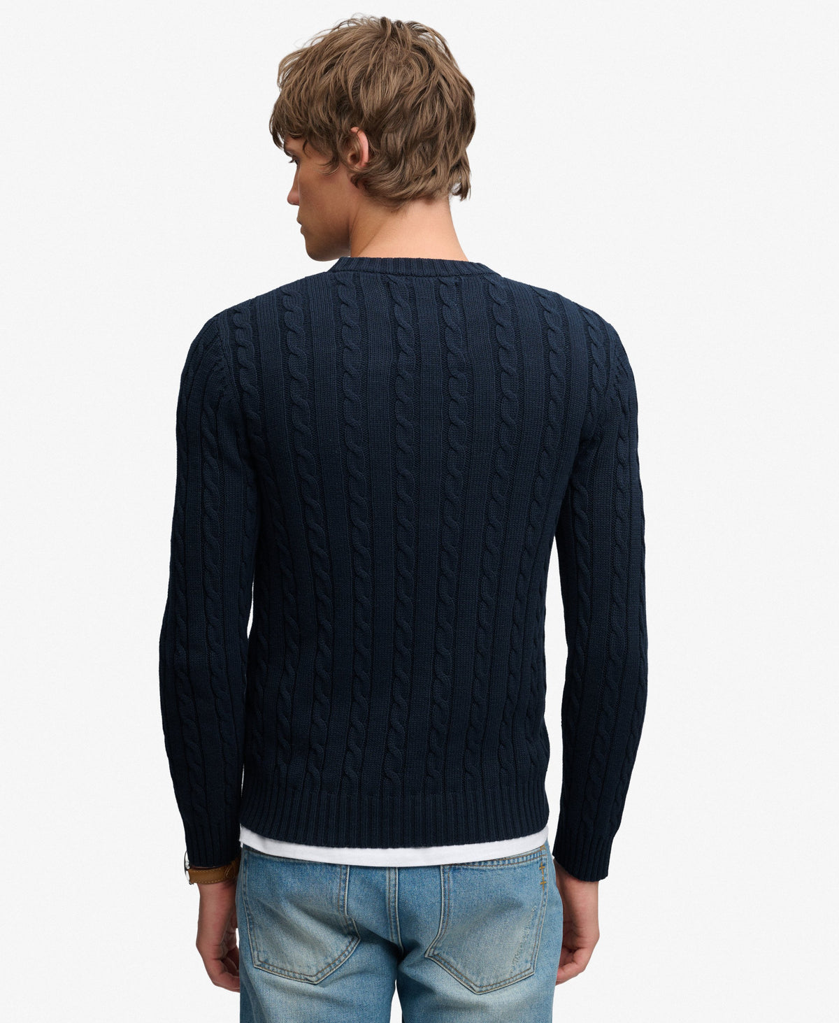 Superdry Navy Cable Crew M6110707E 98t