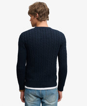 Load image into Gallery viewer, Superdry Navy Cable Crew M6110707E 98t
