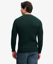 Load image into Gallery viewer, Superdry Green Cable Crew M6110707E L5X