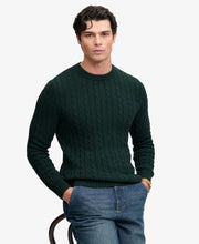 Load image into Gallery viewer, Superdry Green Cable Crew M6110707E L5X