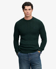 Load image into Gallery viewer, Superdry Green Cable Crew M6110707E L5X