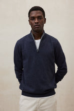 Load image into Gallery viewer, Ecoalf | Recycled Wool 1/2 Zip Knit in Navy Melange with Grey Zip Contrast | Larch