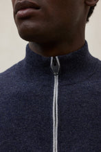 Load image into Gallery viewer, Ecoalf | Recycled Wool 1/2 Zip Knit in Navy Melange with Grey Zip Contrast | Larch