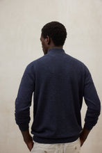 Load image into Gallery viewer, Ecoalf | Recycled Wool 1/2 Zip Knit in Navy Melange with Grey Zip Contrast | Larch