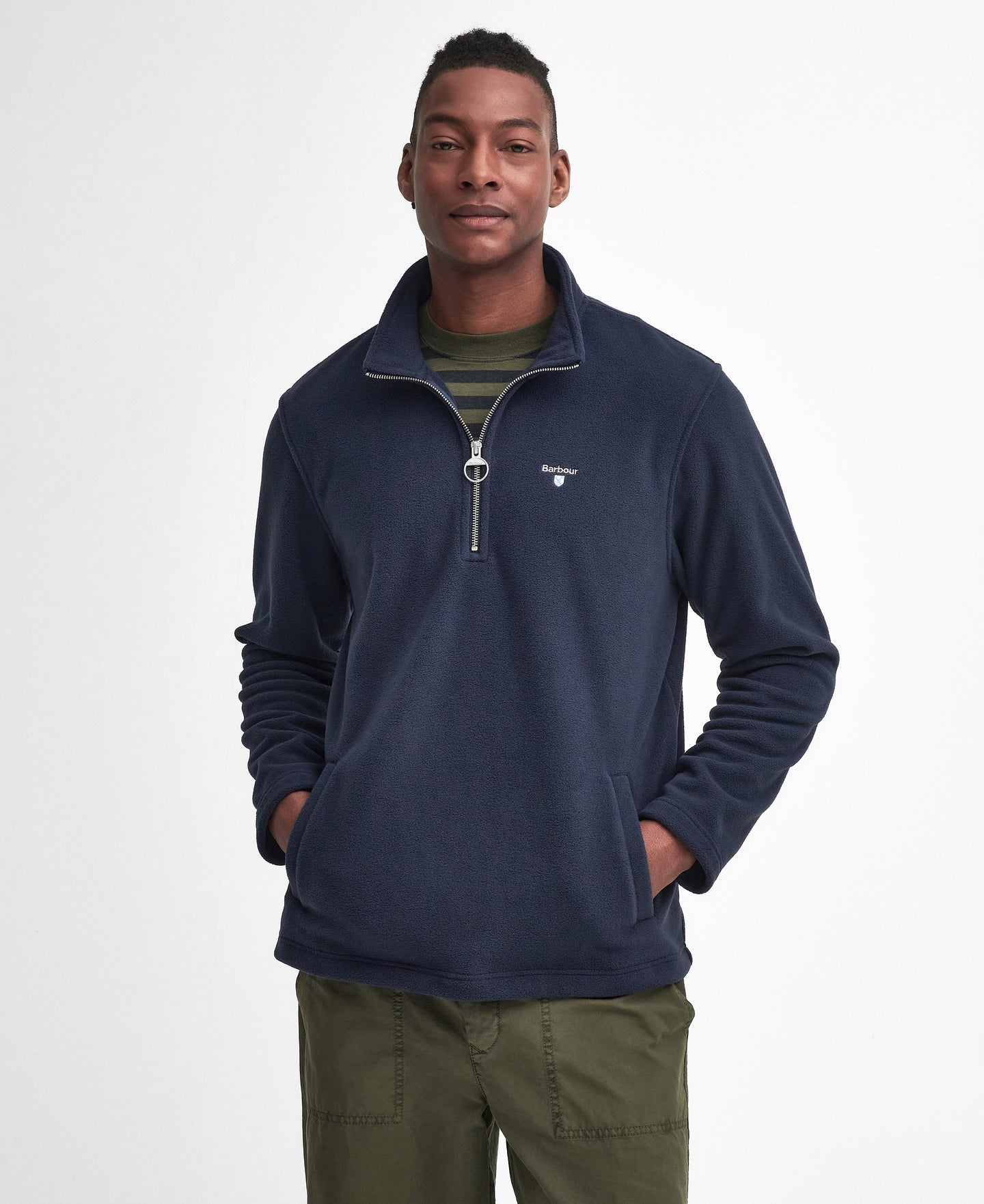 Barbour Navy Fleece Zip mfl0185 ny91