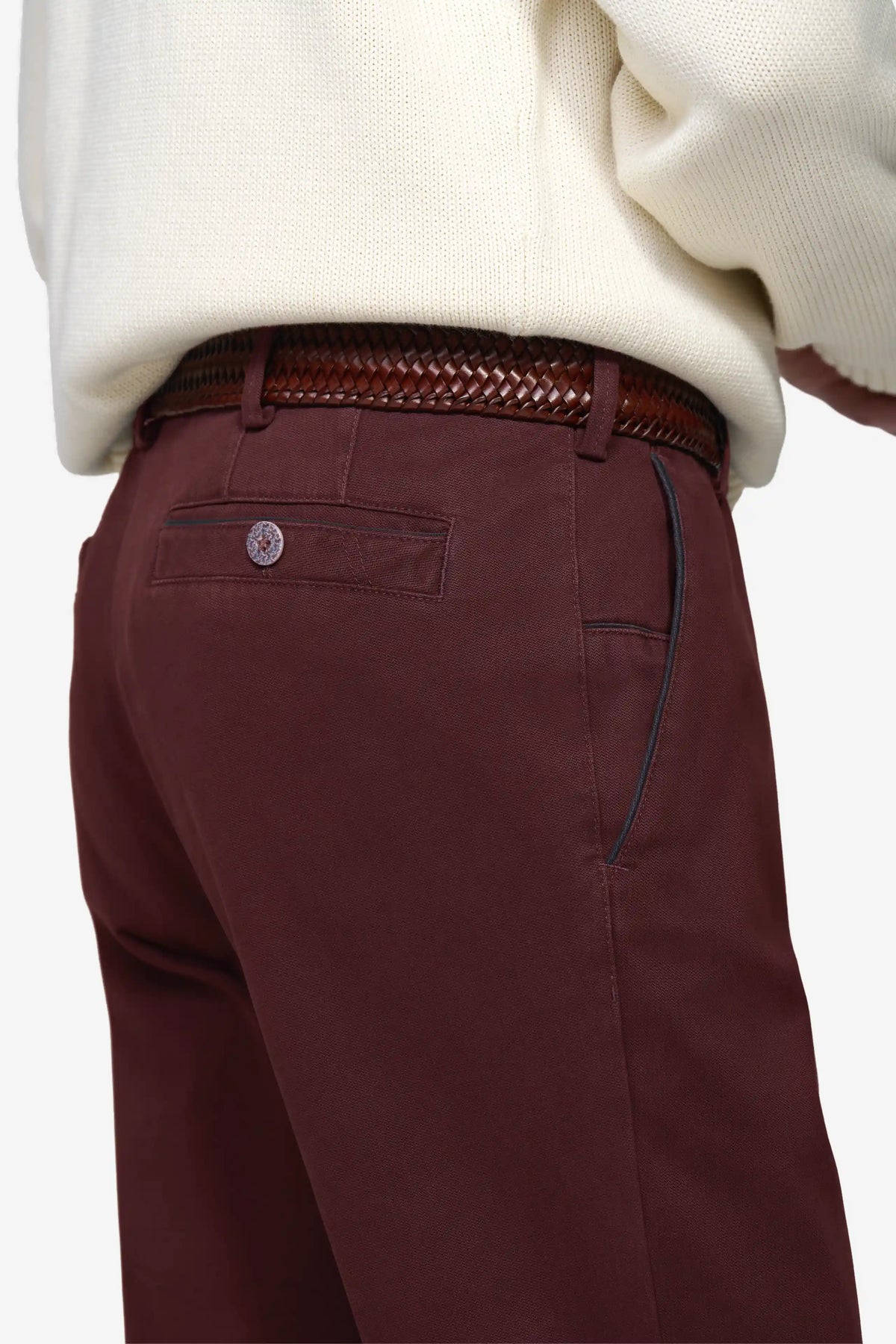 Meyer New York Burgundy Dark Red Chinos 5617 956