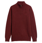 Barbour Plum Red Lambswool Zip Jumper mkn0339 BR57