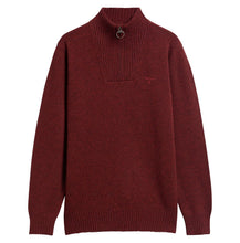 Load image into Gallery viewer, Barbour Plum Red Lambswool Zip Jumper mkn0339 BR57