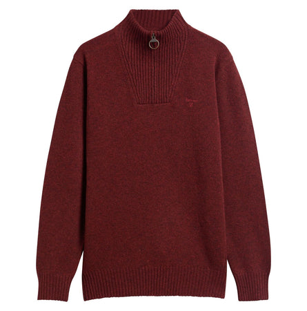 Barbour Plum Red Lambswool Zip Jumper mkn0339 BR57