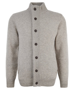 Barbour | Zip & Button Wool Cardigan in Stone | MKN0731 ST16