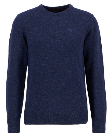 Barbour Tisbury Deep Blue Fleck Crew Knit mkn0844 bl91