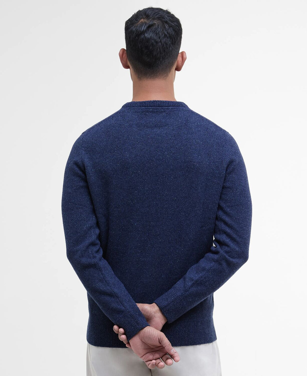 Barbour Tisbury Deep Blue Fleck Crew Knit mkn0844 bl91