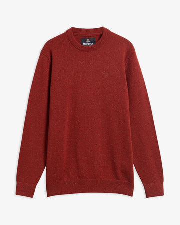 Barbour Tisbury Brique Red Fleck Crew Knit mkn0844 BR57