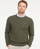 Barbour Tisbury Seaweed Green Fleck Crew Knit mkn0844 GN79