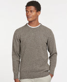 Barbour Tisbury Fog Grey Fleck Crew Knit mkn0844 gy78
