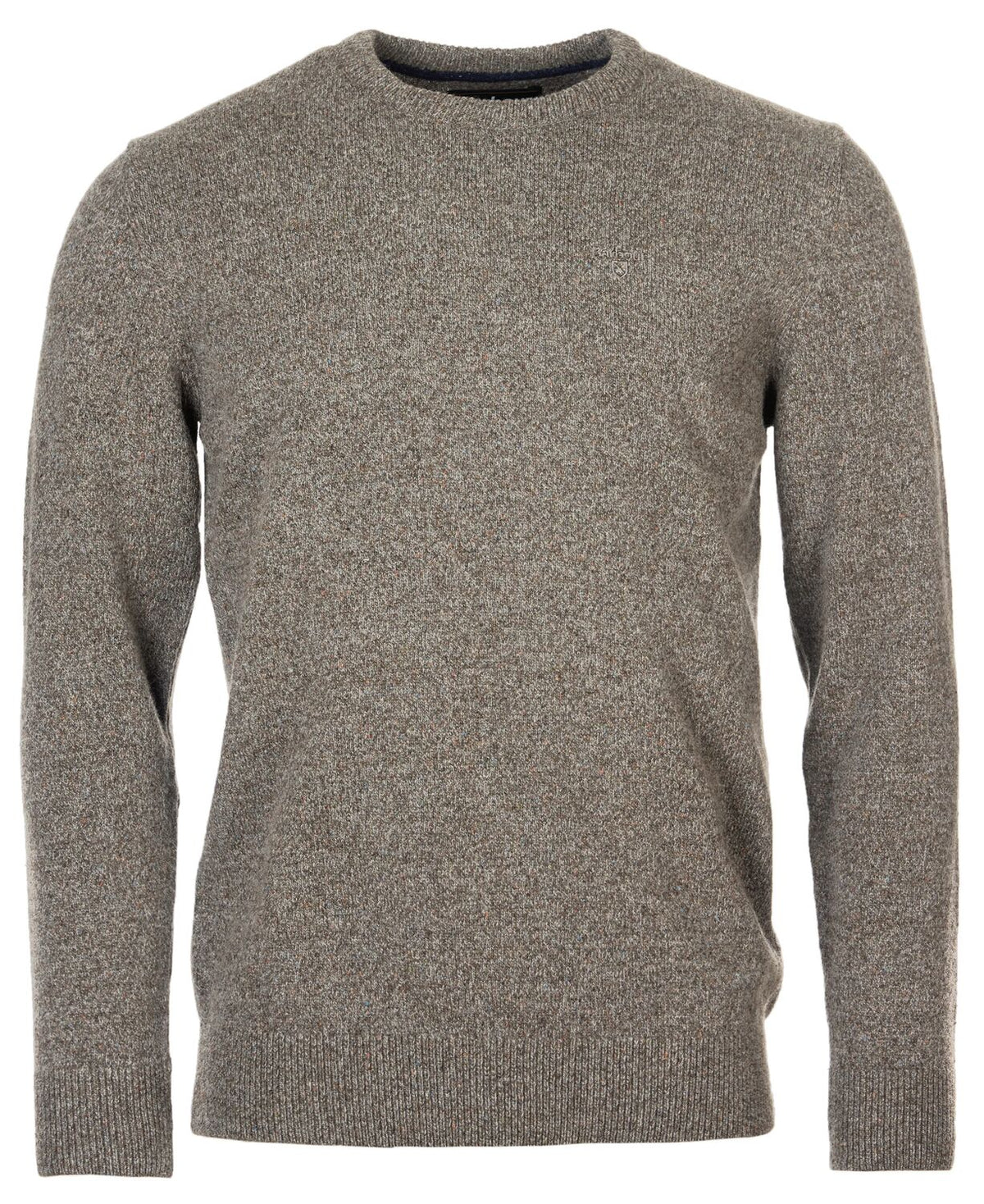Barbour Tisbury Fog Grey Fleck Crew Knit mkn0844 gy78