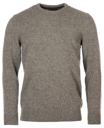 Barbour Tisbury Fog Grey Fleck Crew Knit mkn0844 gy78