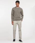 Barbour Tisbury Fog Grey Fleck Crew Knit mkn0844 gy78