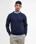 Barbour Tisbury Navy Fleck Crew Knit mkn0844 ny91