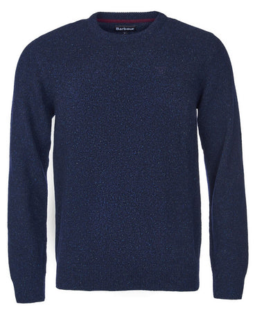 Barbour Tisbury Navy Fleck Crew Knit mkn0844 ny91