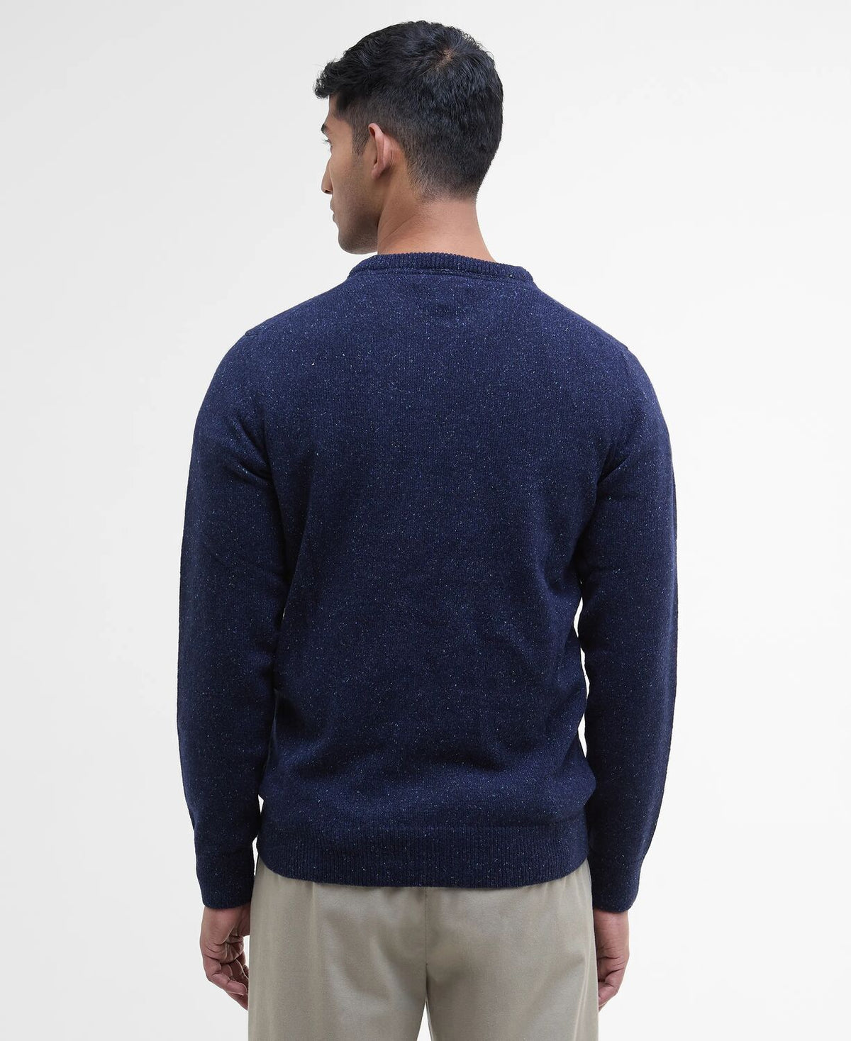 Barbour Tisbury Navy Fleck Crew Knit mkn0844 ny91