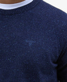 Barbour Tisbury Navy Fleck Crew Knit mkn0844 ny91