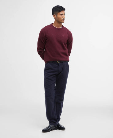 Barbour Tisbury Wine Red Fleck Crew Knit mkn0844 re56