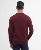 Barbour Tisbury Wine Red Fleck Crew Knit mkn0844 re56