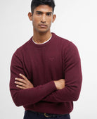 Barbour Tisbury Wine Red Fleck Crew Knit mkn0844 re56