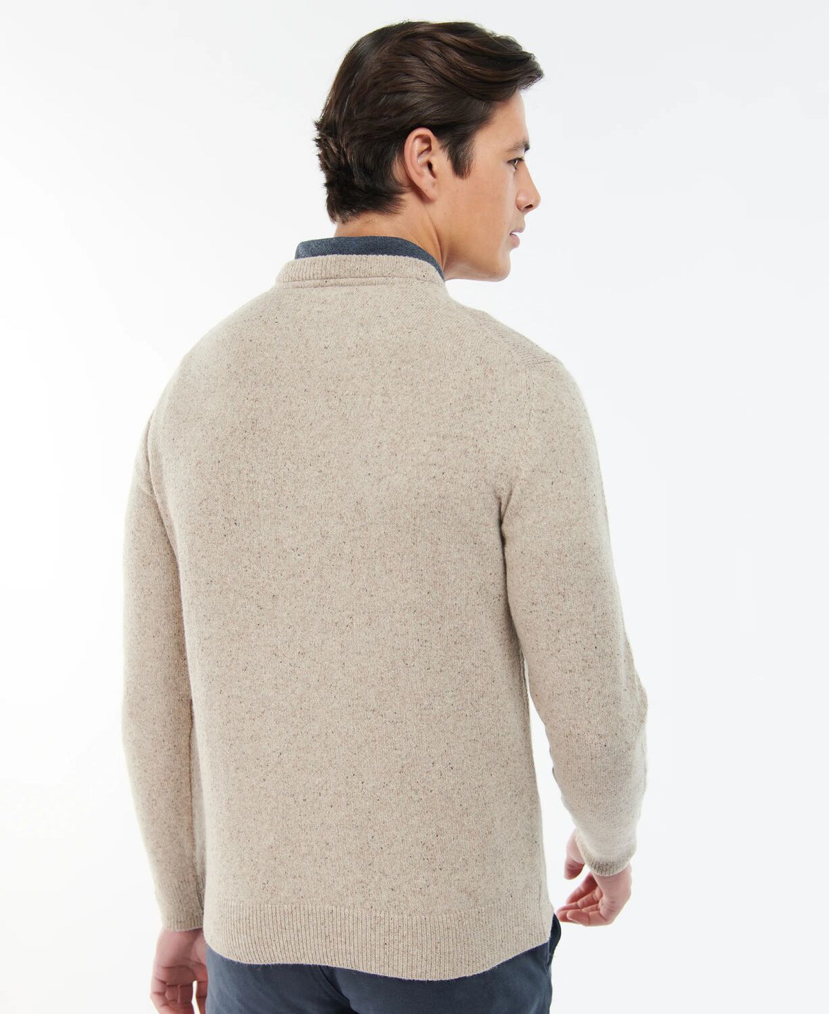 Barbour Tisbury Stone Beige Fleck Crew Knit mkn0844 st51