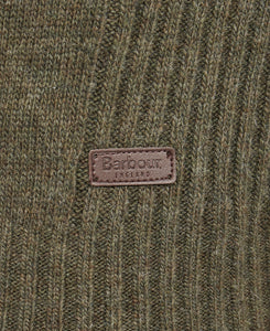 Barbour MKN0863 GN73 | Lambswool Nelson Half Zip Knit in Seaweed Green