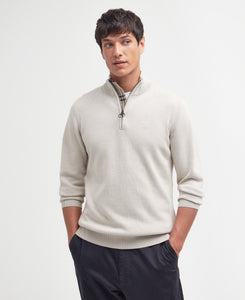 Barbour Half Zip Knit in Ecru MKN1074 be12