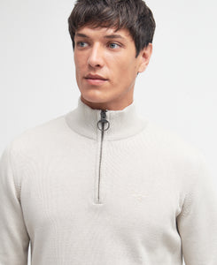 Barbour Half Zip Knit in Ecru MKN1074 be12
