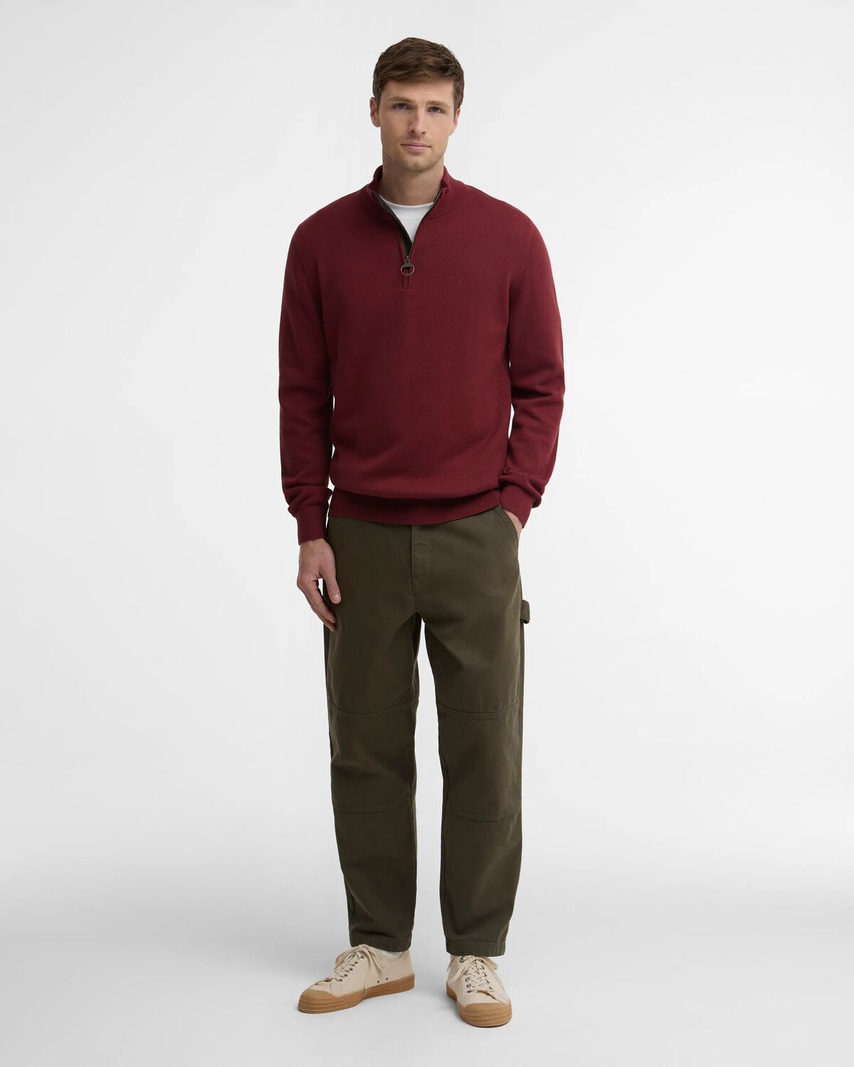 Barbour Zip Jumper Russet Orange MKN1074 BR57