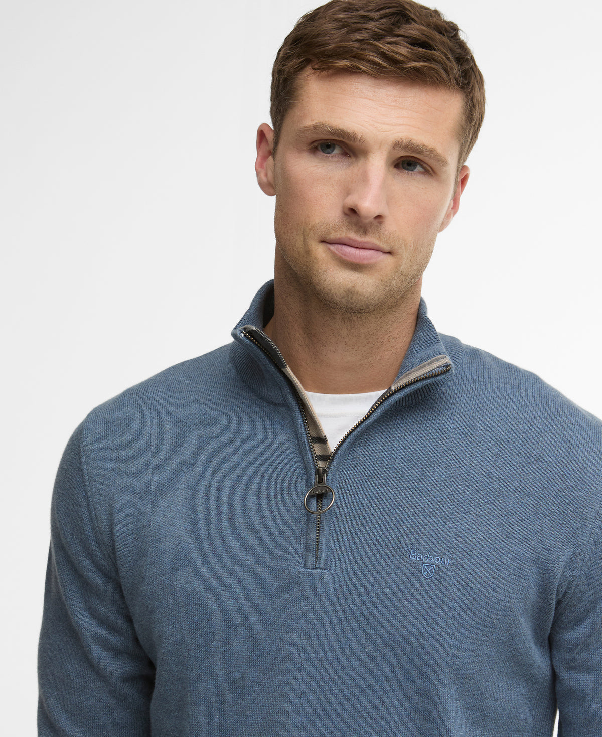 Barbour Dusk Blue Zip Jumper MKN1074 BU18