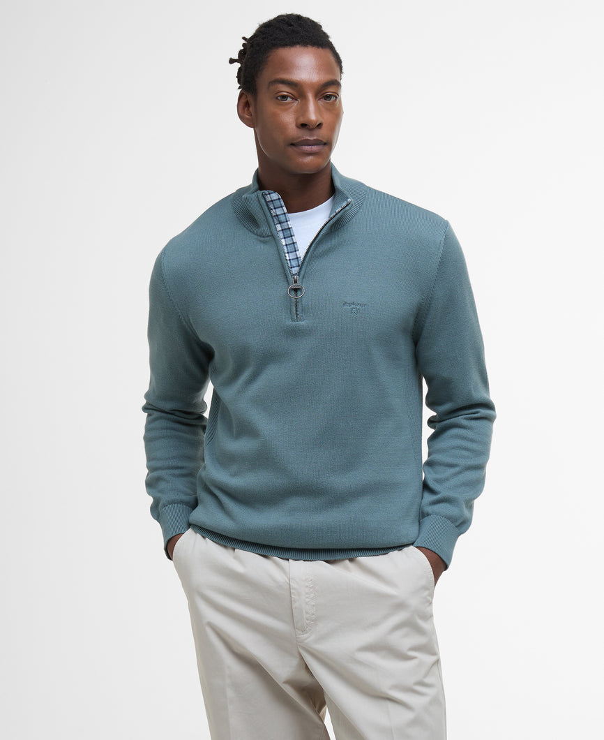 Barbour Zip Knit in Teal MKN1074 te31
