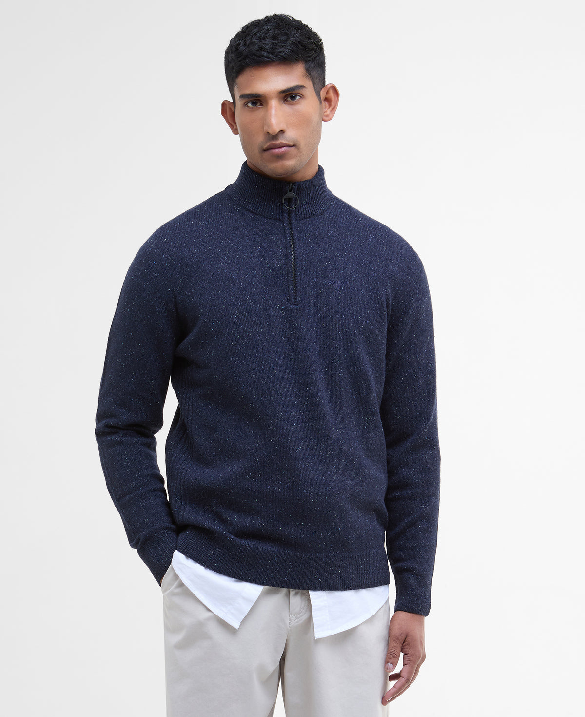 Barbour Navy Fleck Tisbury Zip mkn1187 ny91