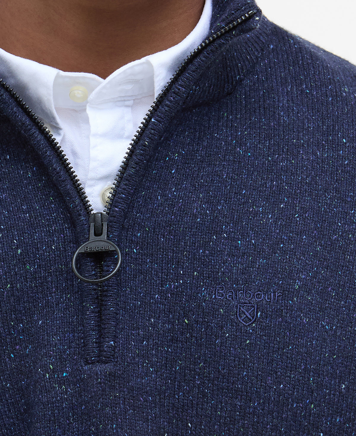 Barbour Navy Fleck Tisbury Zip mkn1187 ny91