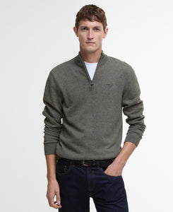 Barbour Zip Knit Green with Fleck MKN1641 ol51