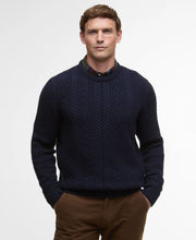 Load image into Gallery viewer, Barbour Lowfen Crew Cable Knit Navy MKN1679 ny91