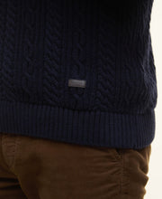 Load image into Gallery viewer, Barbour Lowfen Crew Cable Knit Navy MKN1679 ny91