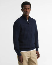 Load image into Gallery viewer, Barbour | Herringbone Knitted Cotton Wool Blend 1/2 Zip Jumper in Navy | MKN1747 ny91