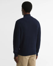 Load image into Gallery viewer, Barbour | Herringbone Knitted Cotton Wool Blend 1/2 Zip Jumper in Navy | MKN1747 ny91