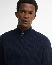 Load image into Gallery viewer, Barbour | Herringbone Knitted Cotton Wool Blend 1/2 Zip Jumper in Navy | MKN1747 ny91