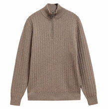 Load image into Gallery viewer, Barbour Stone Beige Herringbone Zip Jumper MKN1747 st51