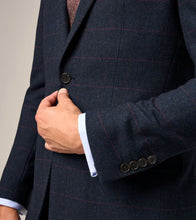 Load image into Gallery viewer, Skopes | Country Check Jacket in Navy Herringbone with Burgundy Check | mm4684