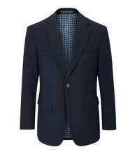 Load image into Gallery viewer, Skopes | Country Check Jacket in Navy Herringbone with Burgundy Check | mm4684