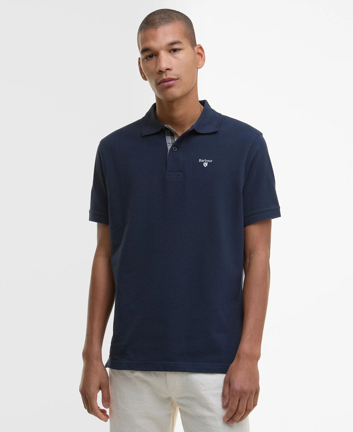 Barbour Navy Tartan Polo Shirt MML0012 ny31