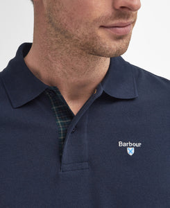 Barbour | Tartan Placket Polo Shirt in Navy | MML0012 NY76