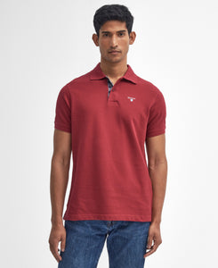 Barbour | Tartan Placket Polo Shirt in Red | MML0012 RE44